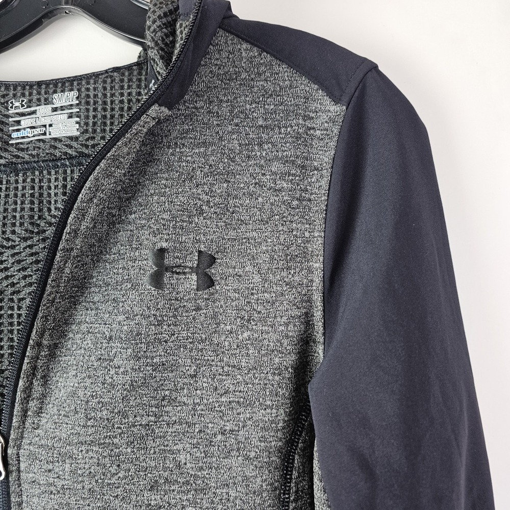 Under Armour Hoodie Full Zip Womens Size Small Gray Loose Cold‎ Gear Casual - Picture 2 of 7